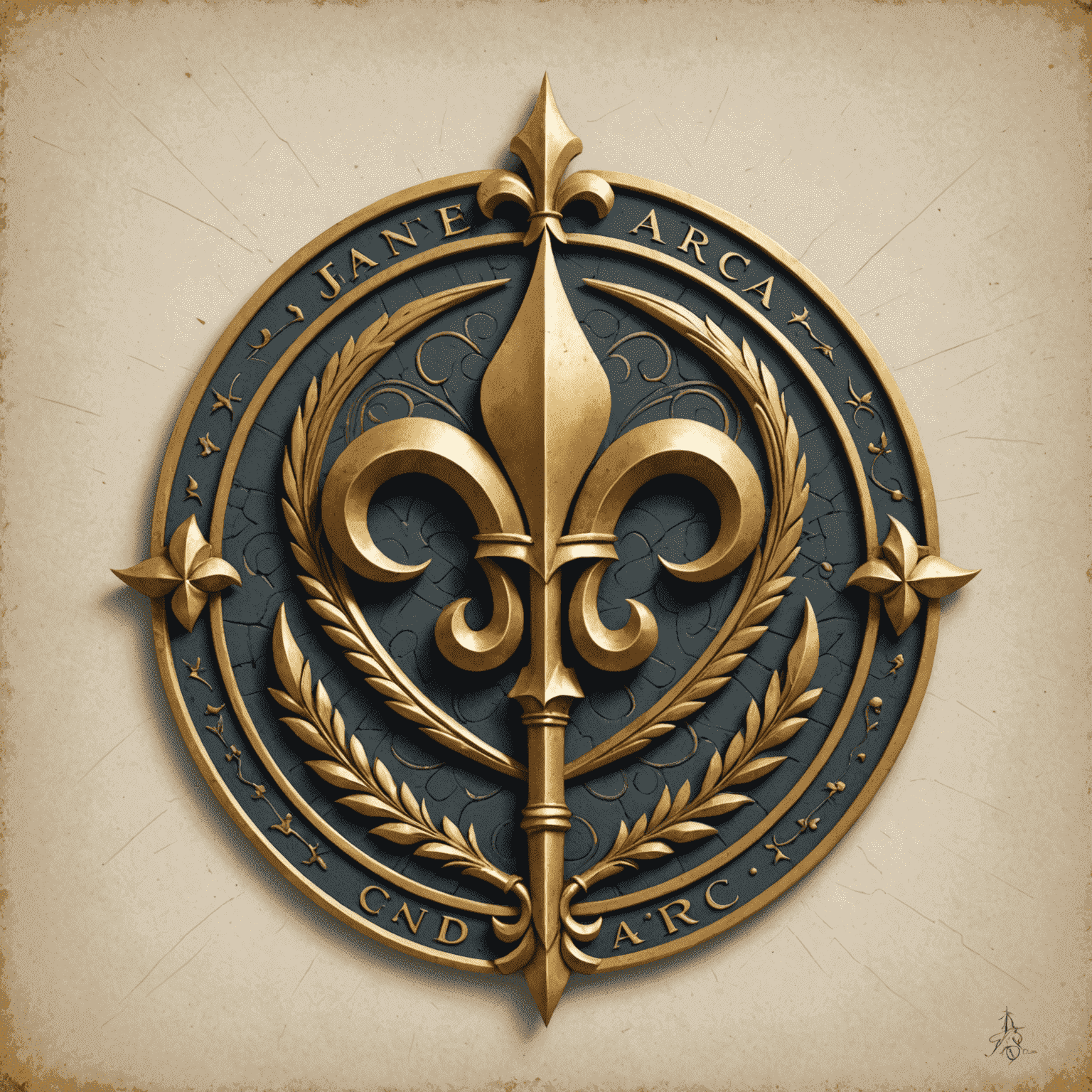 Jeanne D'Arc Consulting Company Logo featuring a stylized fleur-de-lis and armor elements