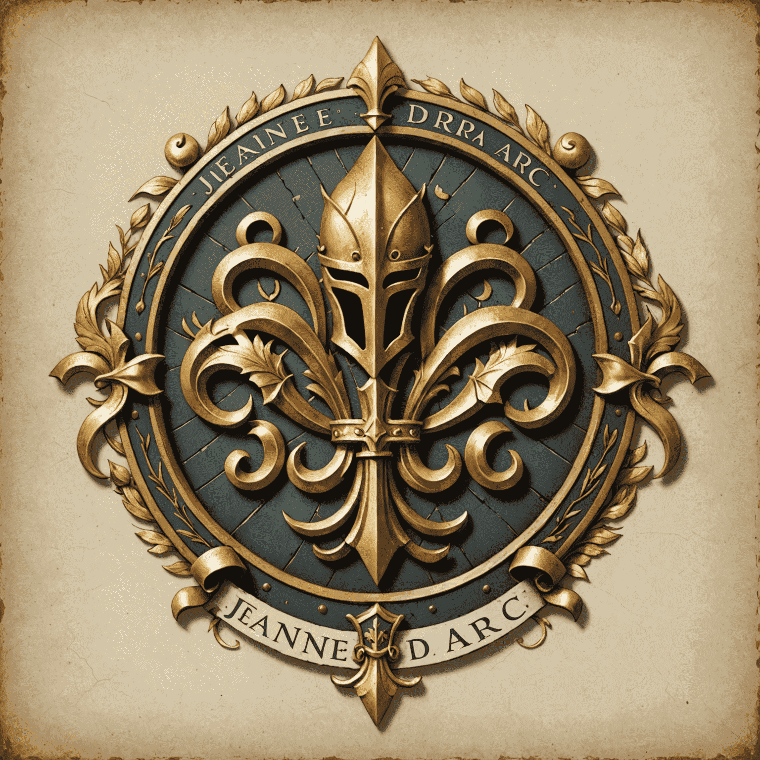 Jeanne D'Arc Consulting Company Logo featuring a stylized fleur-de-lis and armor elements