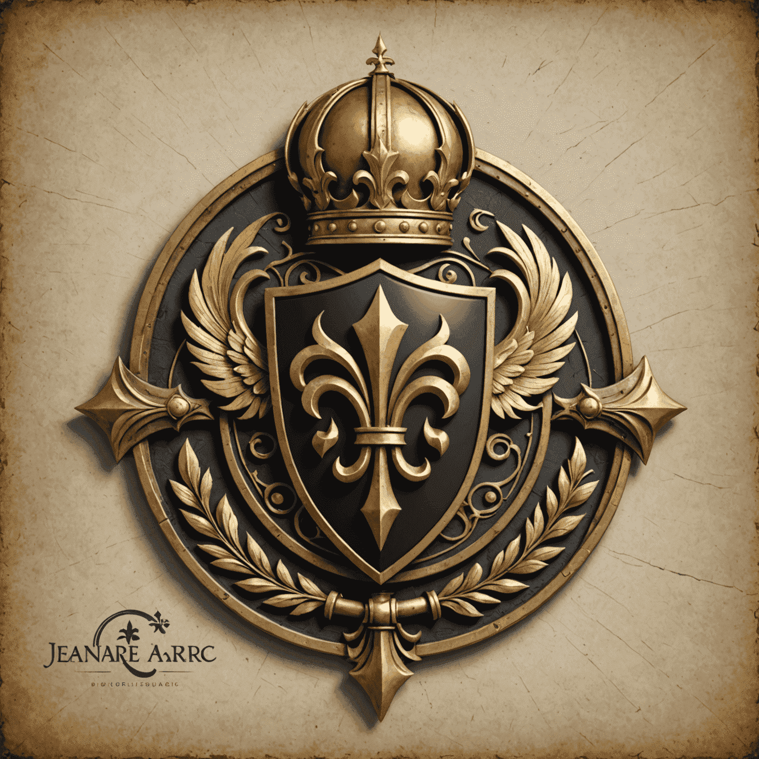 Jeanne D'Arc Consulting Company Logo featuring a stylized fleur-de-lis and armor elements