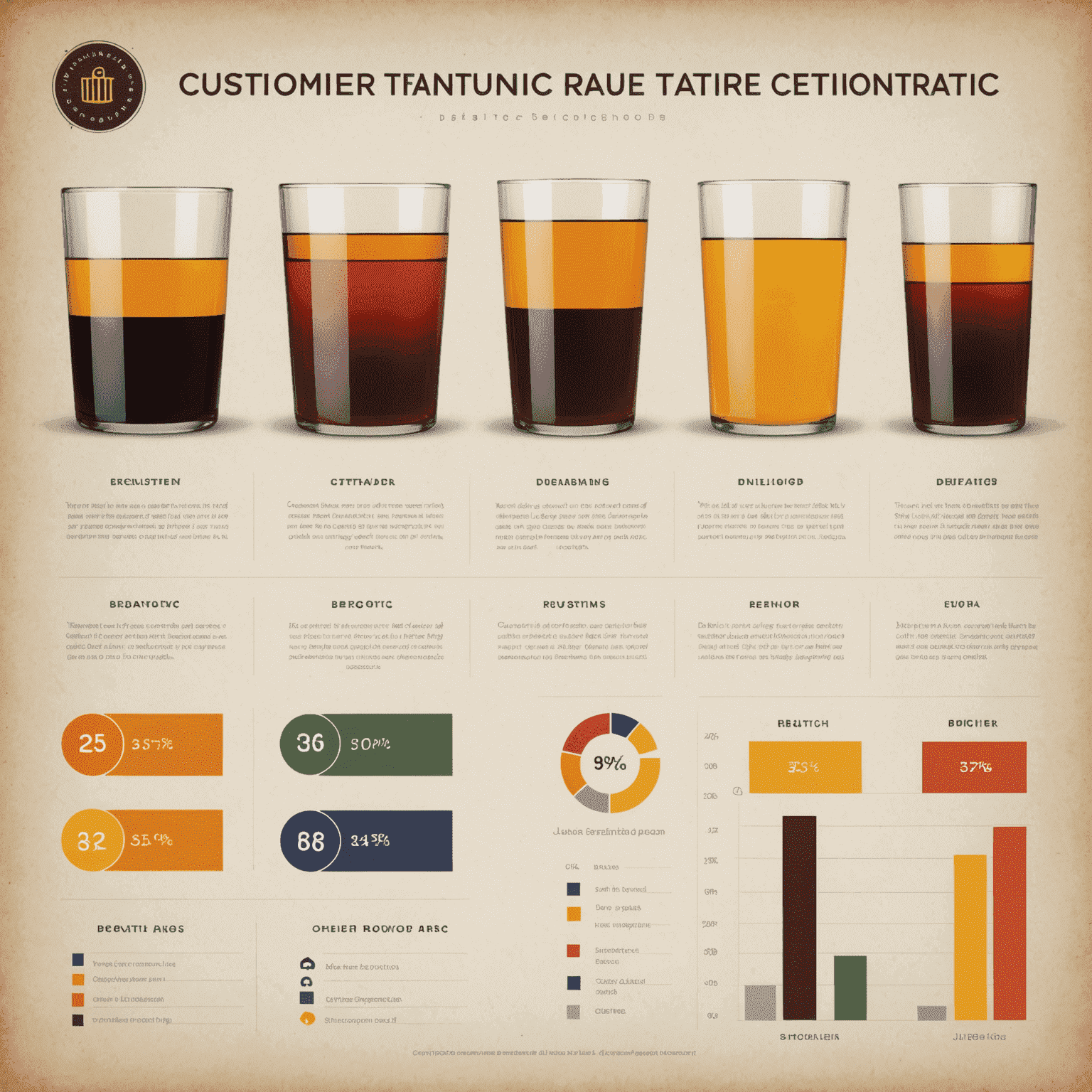 A series of bar charts showing the improvements in customer retention, order value, and conversion rates, with Jeanne D'Arc's branding elements